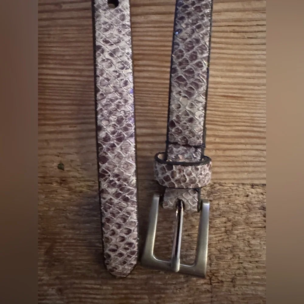Talbots Womens Leather Snakeskin Belt Size Medium